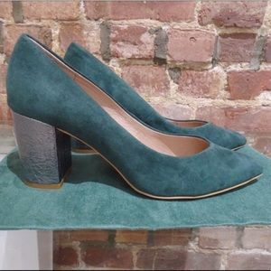 ANTHROPOLOGIE Metallic Block Heel